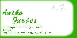 aniko furjes business card