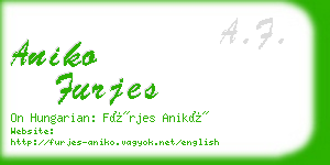 aniko furjes business card